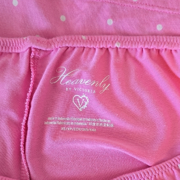 VS Heavenly XS Pink Polka Dot Women's Sleepwear Set - Picture 8 of 8